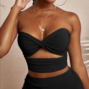 Cute Black Bandeau Top